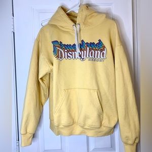 Disney Parks DISNEYLAND RESORT Yellow HOODIE Retro Hooded Sweatshirt Adult M